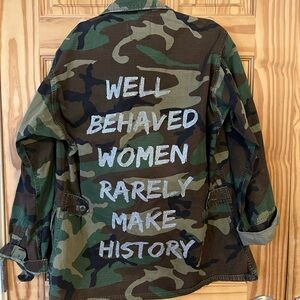 Camo Jacket with Iconic Saying